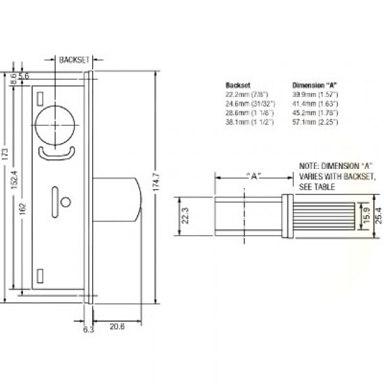 Adams Rite MS1850 Mortice Deadlock Case